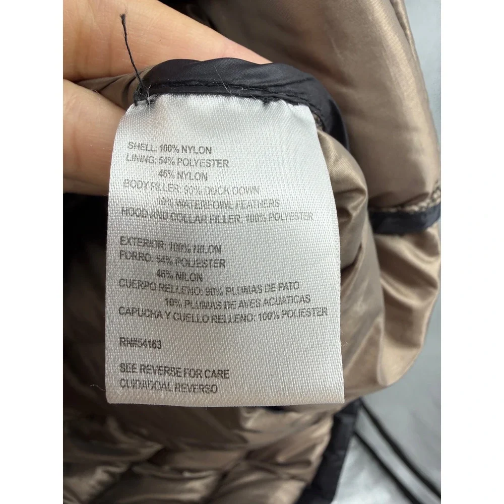 Andrew Marc Packable Down Puffer Jacket Women Small Black Hooded PL51L775